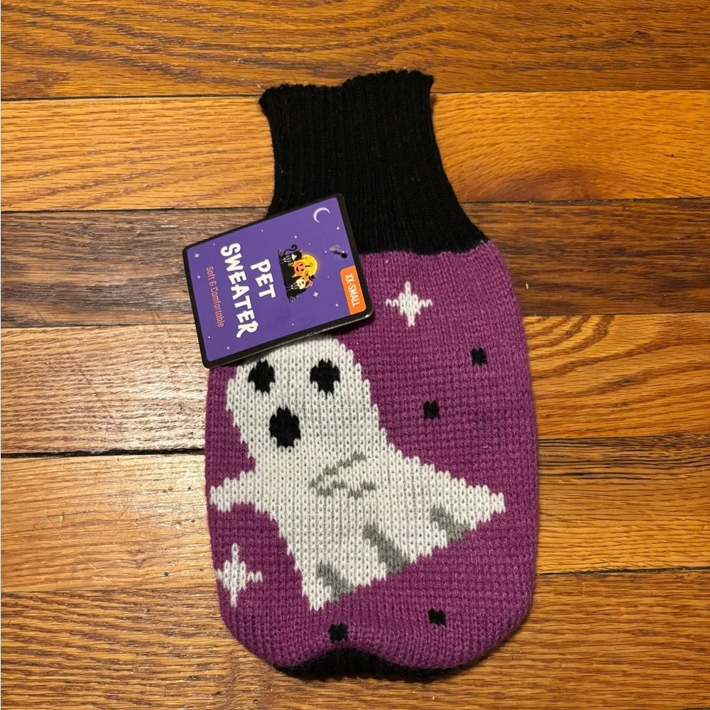 NWT Purple Ghost Cat Sweater size xx small